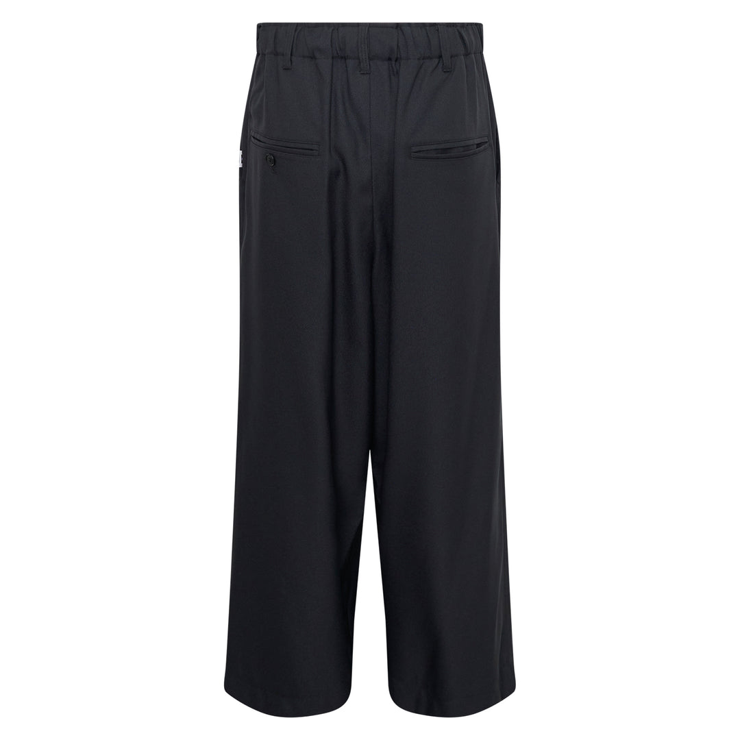 Layered Twill Wide-Leg Pants