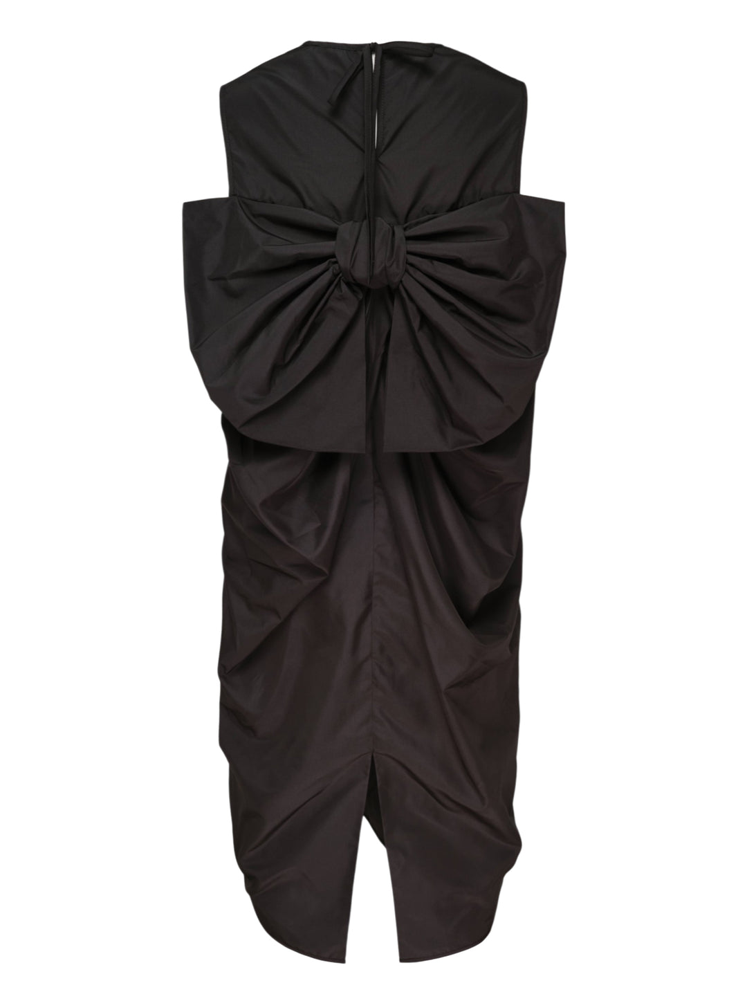 Cecilie Bahnsen Recycled Faille Midi Dress in deep espresso brown, sleeveless with a round neckline, relaxed cocoon silhouette, and curved hem, shown on a white background - view 2