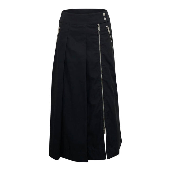 Pleated Utility Midi Skirt