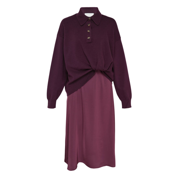 Ultrafine Merino Long Sleeve Polo Midi Dress