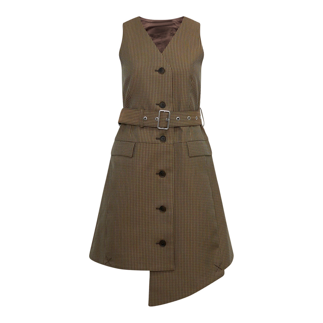 Tweed Belted Midi Dress
