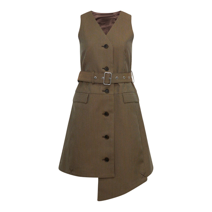 Tweed Belted Midi Dress