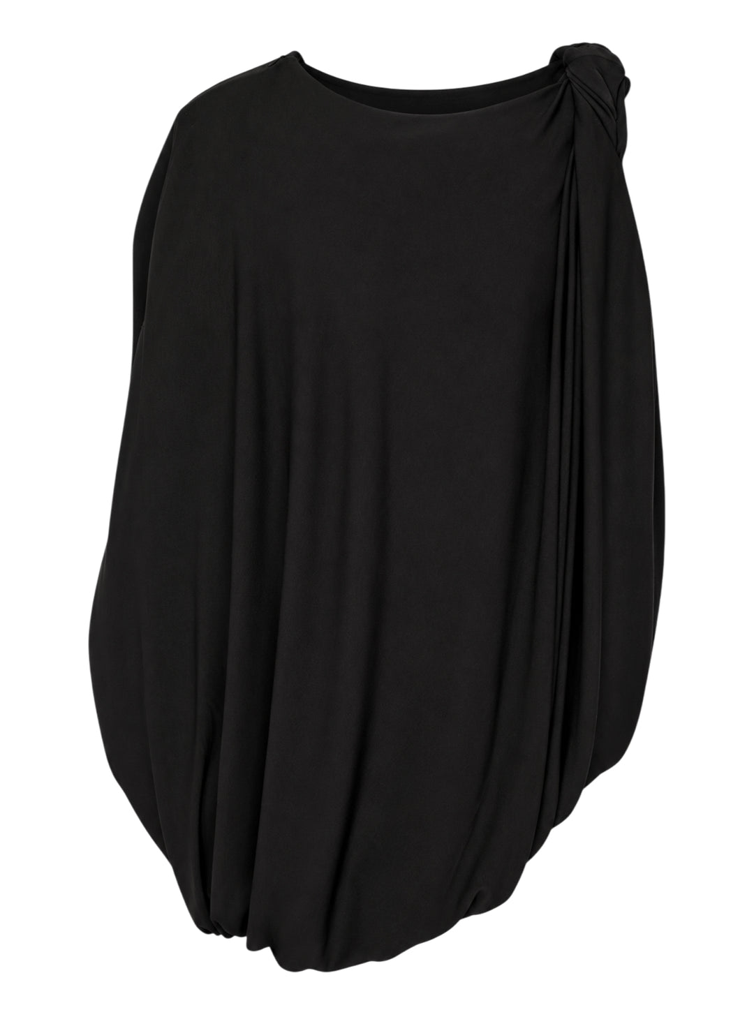 Alexander Wang black asymmetric draped top with twisted waist detail and side cut-out - view 2