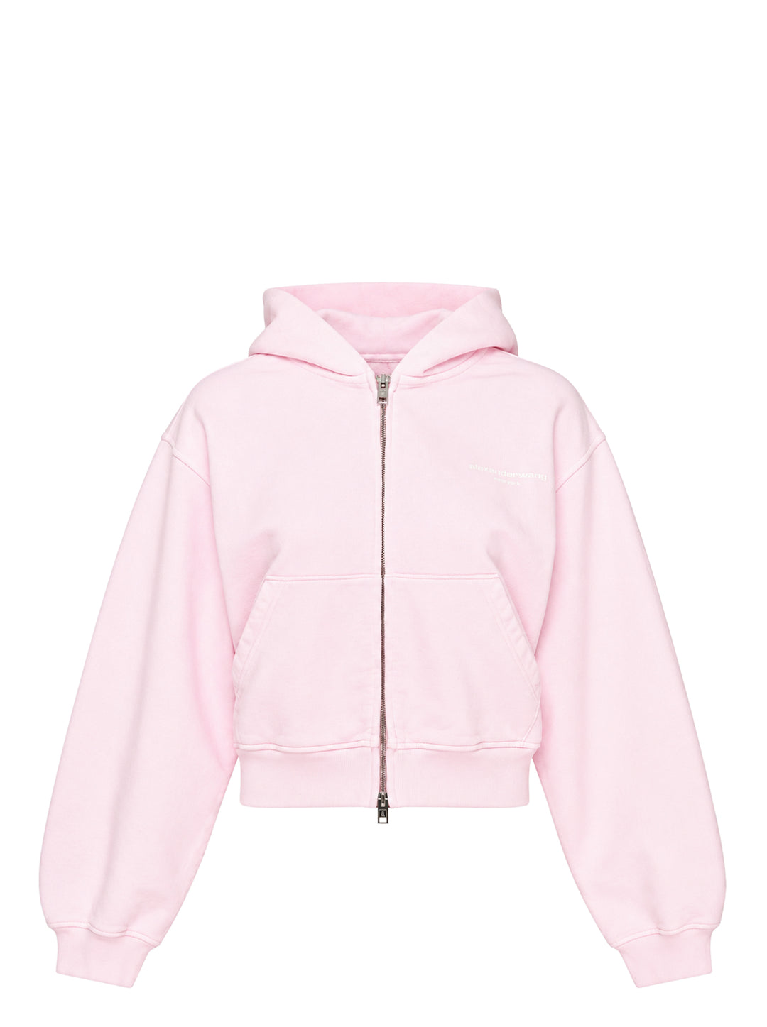 Alexander Wang Logo Print Zip-Up Hoodie