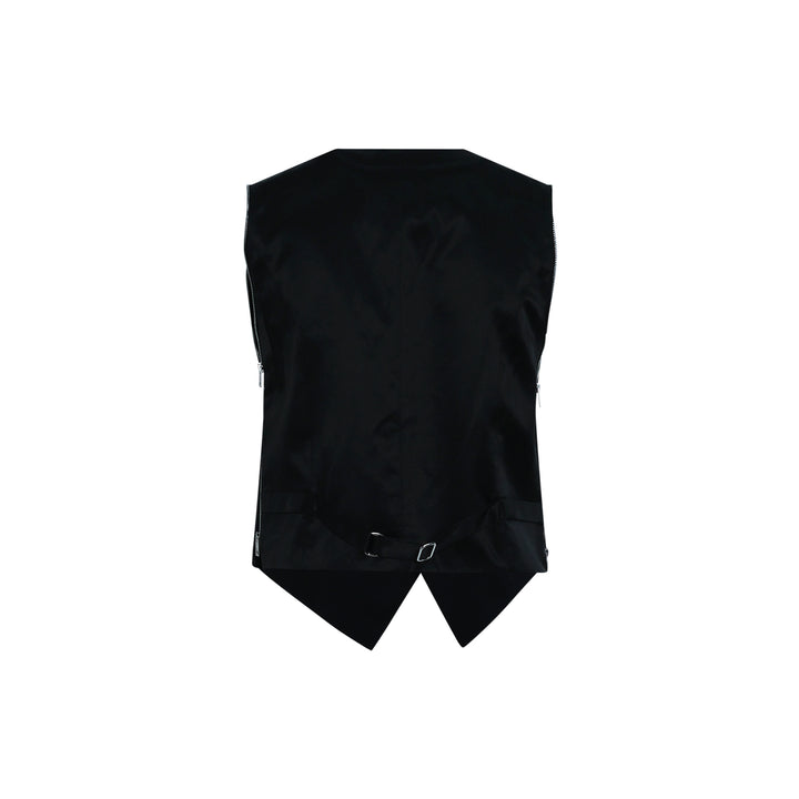 Fitted Tailored Vest with Loop Zip