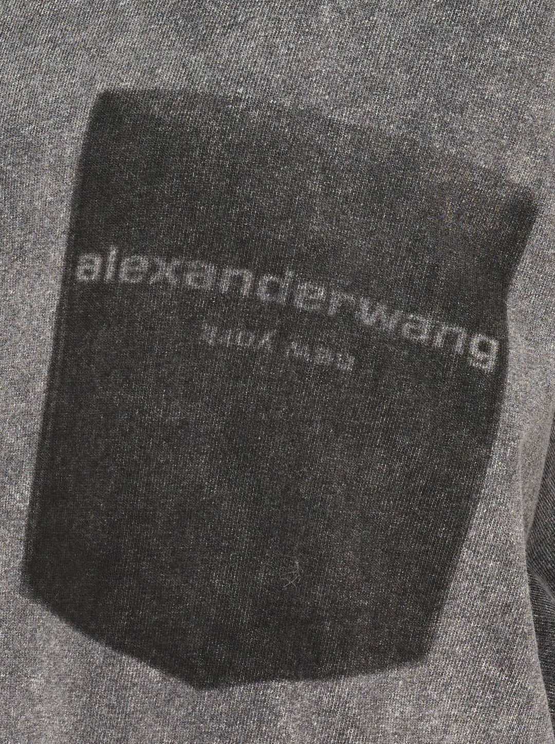 Alexander Wang short sleeve tee in washed grey with a printed shadow pocket and wordmark on the chest - view 3