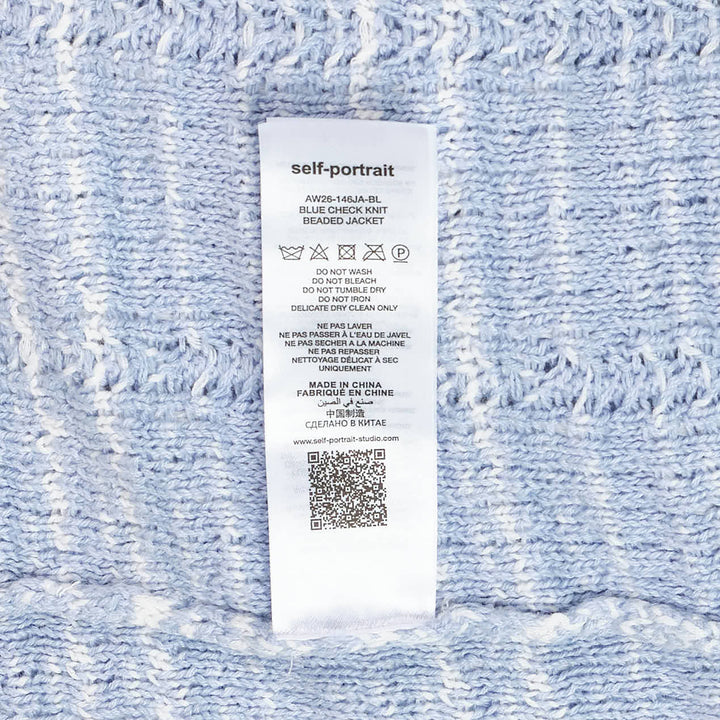 Blue Check Knit Mini Skirt