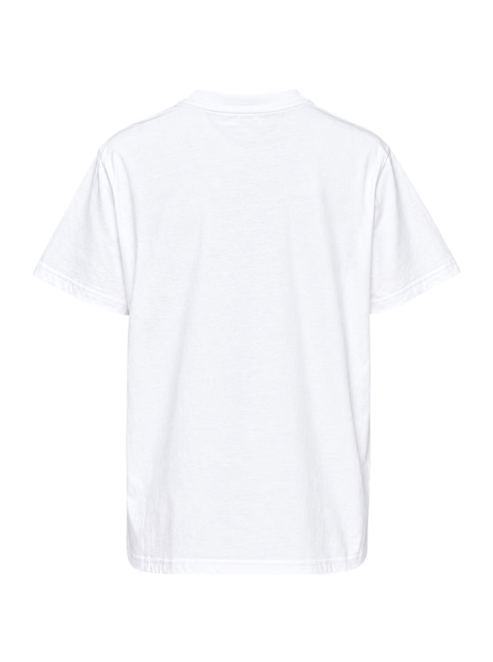 rag & bone Miramar Cotton Graphic Tee in white with varsity-script logo and tiger-stripe print detail on the chest - view 2