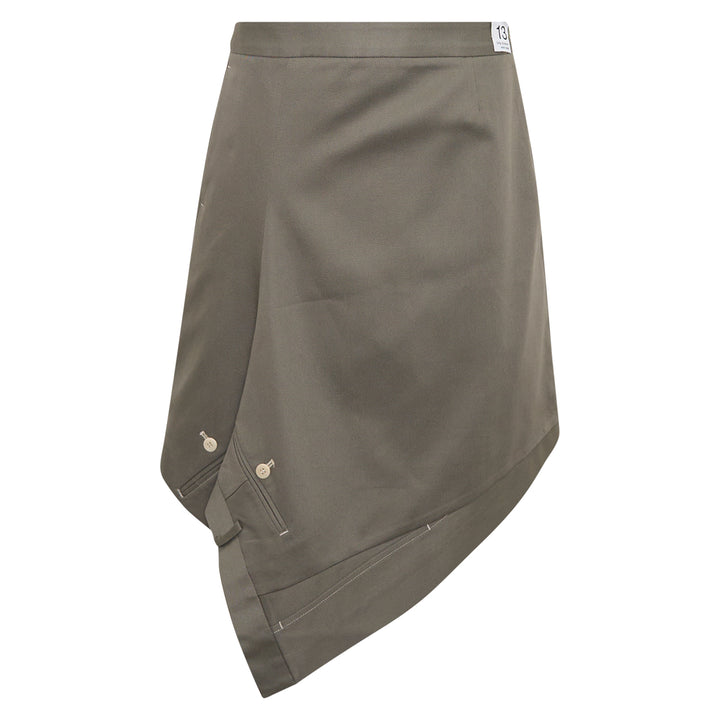 Cotton Asymmetric Wrap Skirt