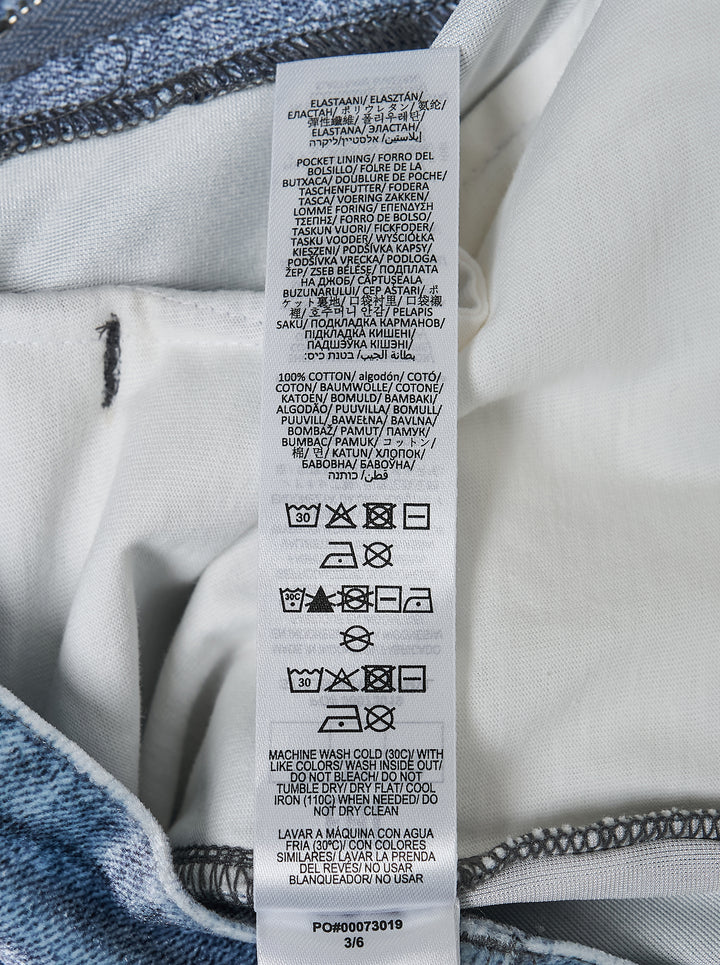 rag & bone Miramar wide leg jeans in light blue wash, shown flat with high-rise waist, five-pocket styling, and a gently flared hem - view 3
