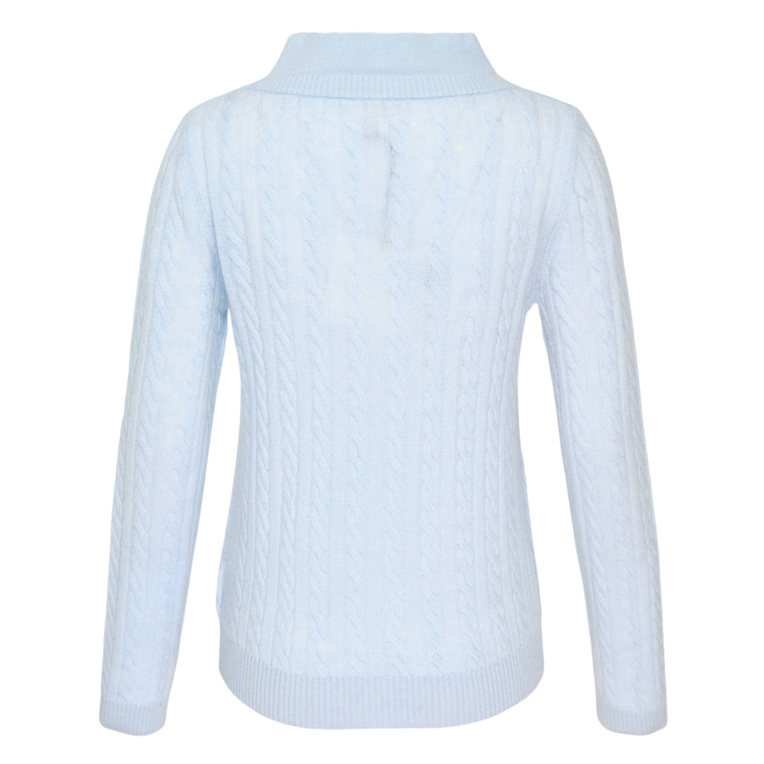 V-Neck Cable Knit Sweater