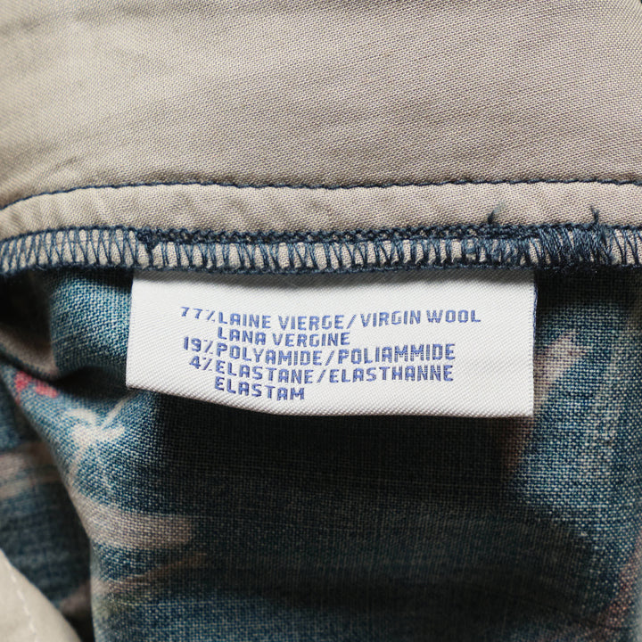 Pierre-Louis Mascia Dylan trousers in deep teal with an all-over swirling botanical print in blush and coral tones, featuring a drawstring waistband and front pleats - view 3