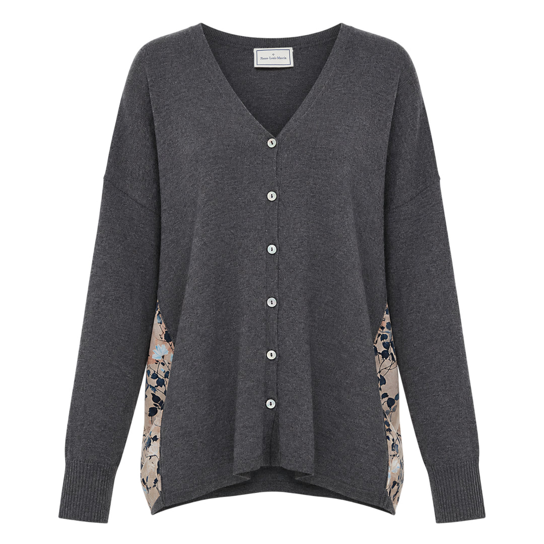 Floral Panel Wool Cardigan