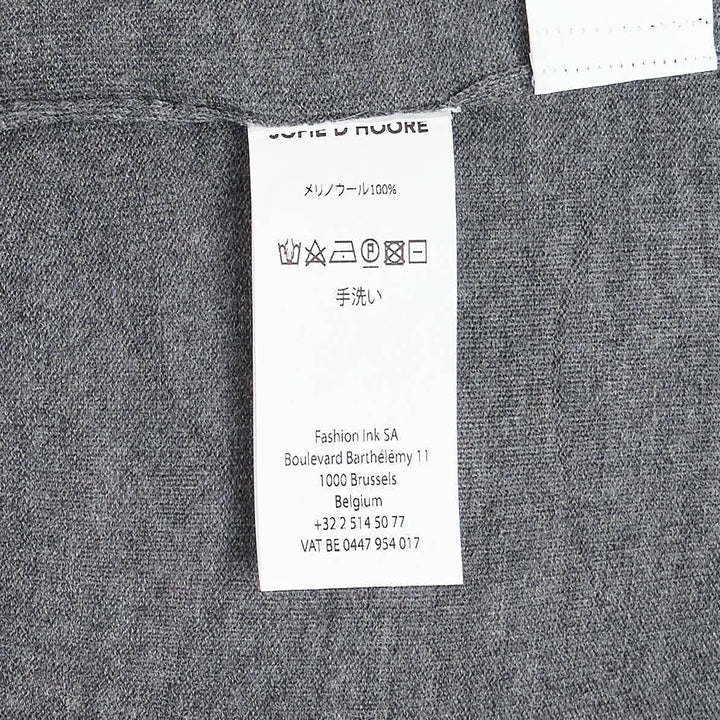 Sofie D'Hoore short sleeve jersey knit top in heather grey, featuring a relaxed oversized silhouette, ribbed crewneck, and curved hem with side vents