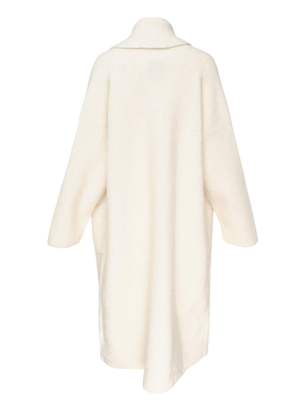 Lauren Manoogian Double Face Long Coat in ivory, displayed flat with shawl collar, dropped shoulders, patch pockets, and open-front silhouette - view 2