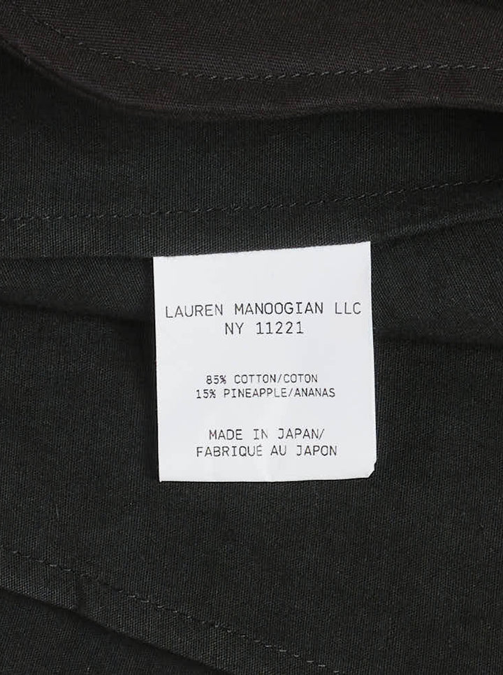 Black cap-sleeve wide-leg jumpsuit with pleated front and cinched waist by Lauren Manoogian - view 4