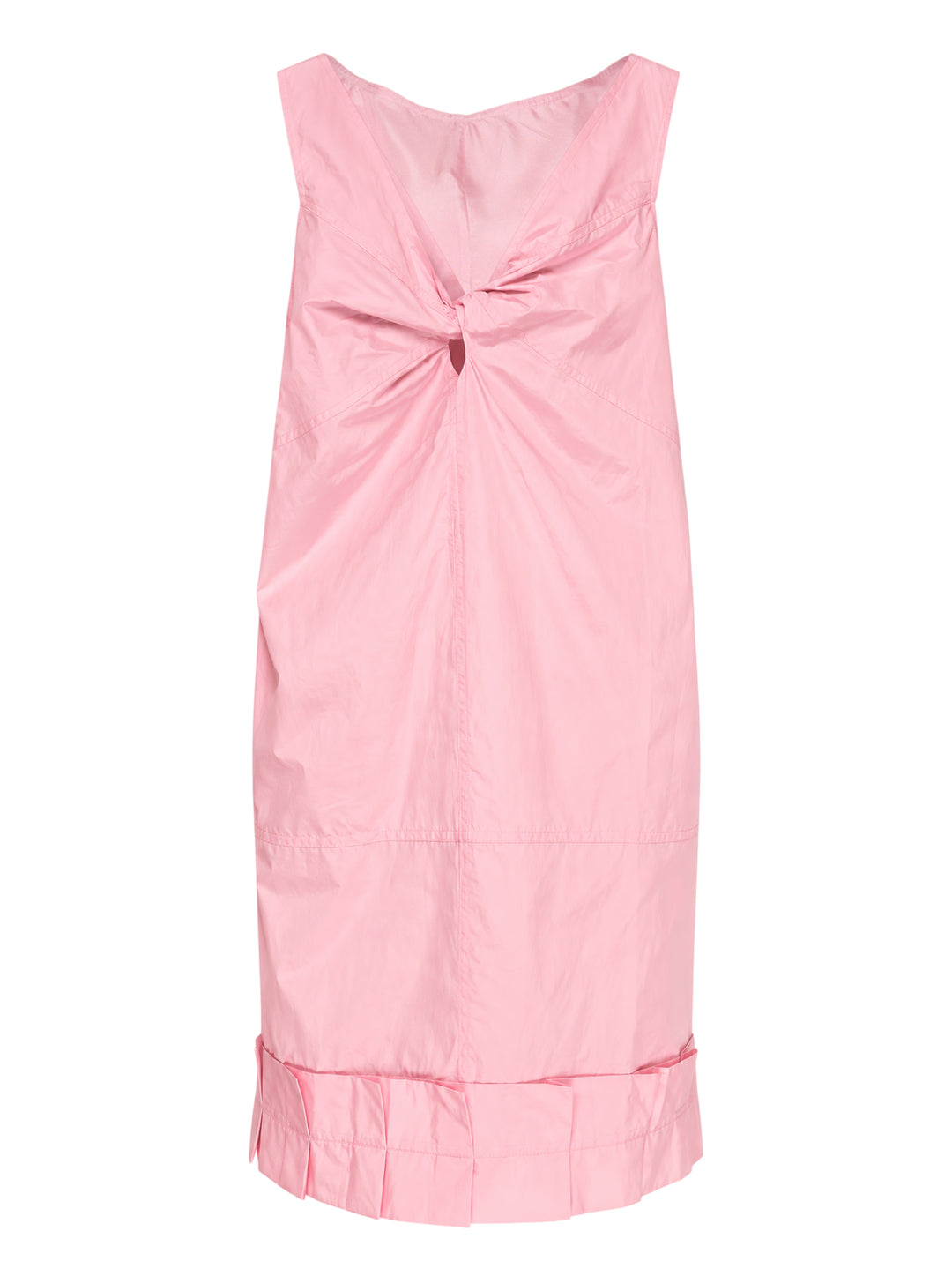 Lee Mathews Nina Silk Ruffle Dress in blush pink — sleeveless midi with panelled construction and a pleated ruffle hem, shown on a white background - view 2