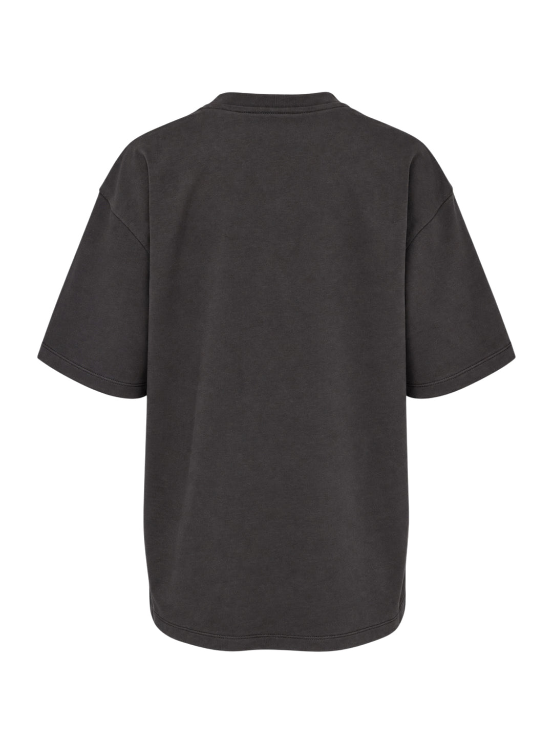Ganni Heavy Cotton Forest Ted T-shirt in washed black, featuring a yellow drip-style Ganni logo above a teddy bear mascot graphic and 'Have a nice day! Please recycle' slogan print - view 2