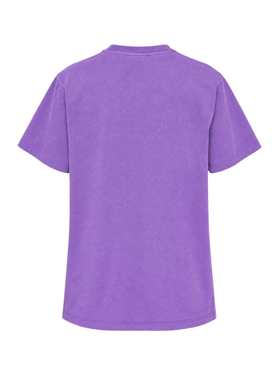 Ganni Future Heavy Relaxed Tee in purple with gothic pink dripping logo text and distressed teddy bear graphic holding a Ganni sign, set against a forest illustration, with 'Have a nice day! Please recycle' text below - view 2