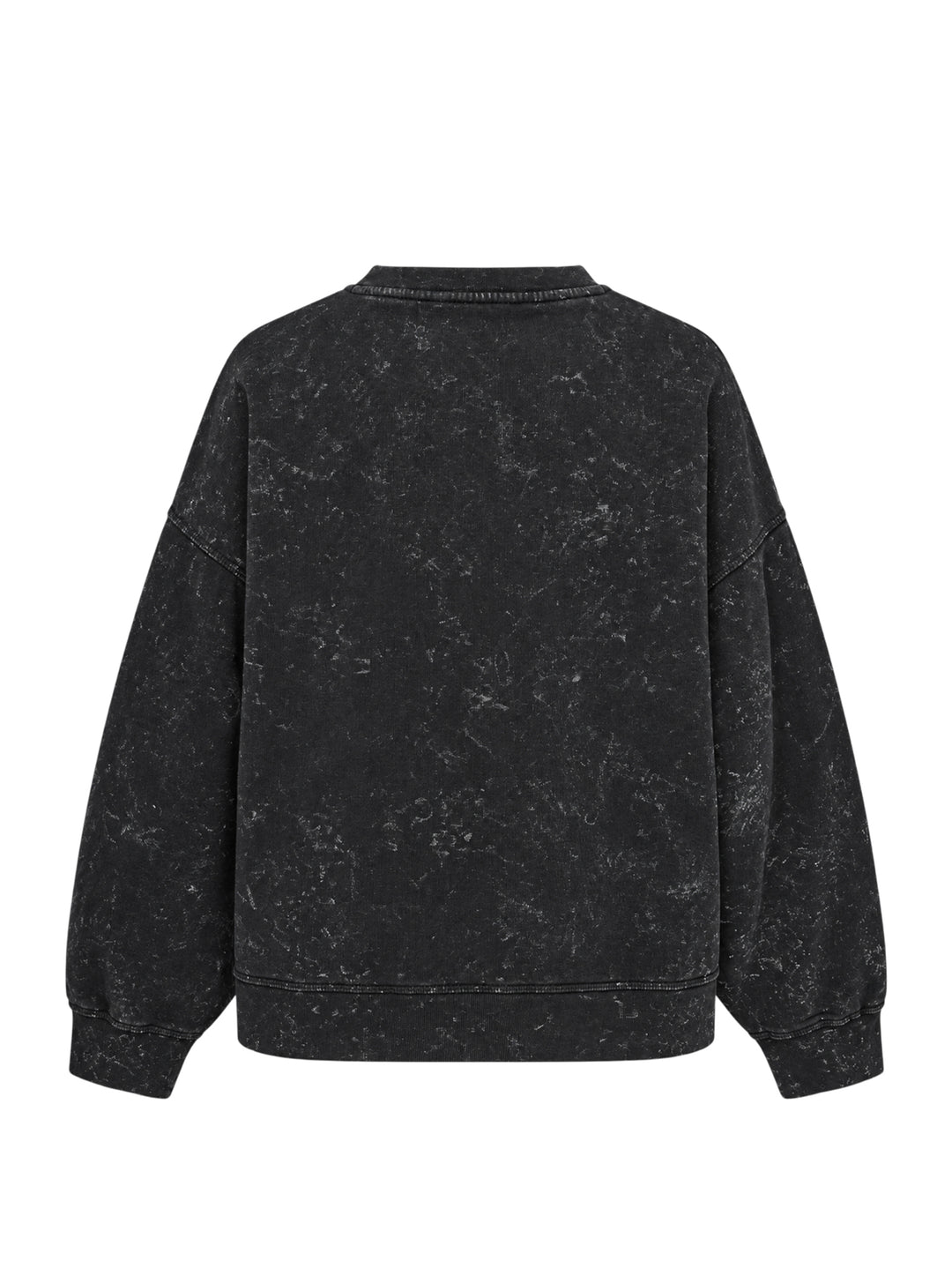 Ganni Teddy Forest Crewneck Sweatshirt in washed black with gothic orange Ganni logo, teddy bear forest graphic, and 'Have a nice day! Please recycle' slogan on the front - view 2