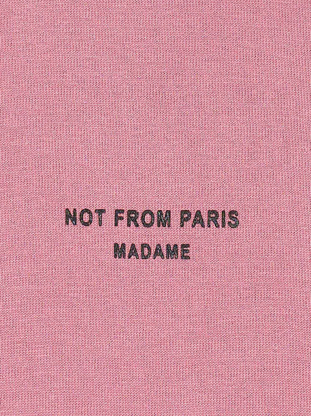 Drôle de Monsieur Classic Slogan Tee in washed pink with 'Not From Paris, Madame' chest print and relaxed oversized fit - view 3