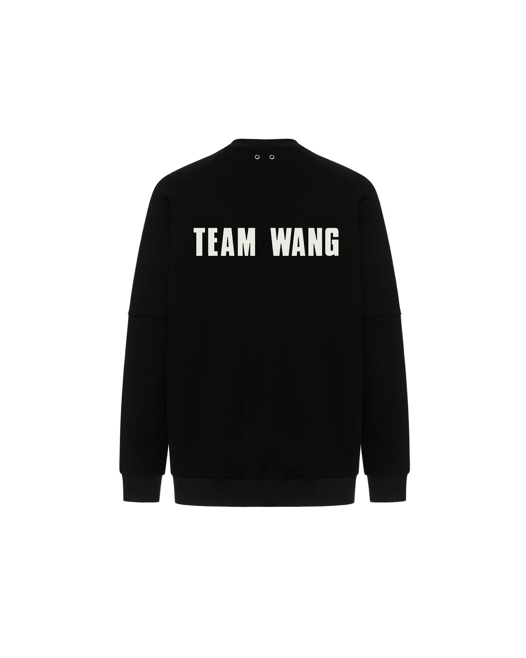 Team Wang Design The Original 1 black crew-neck sweatshirt with raglan sleeves, ribbed trims and a small white logo on the chest - view 2