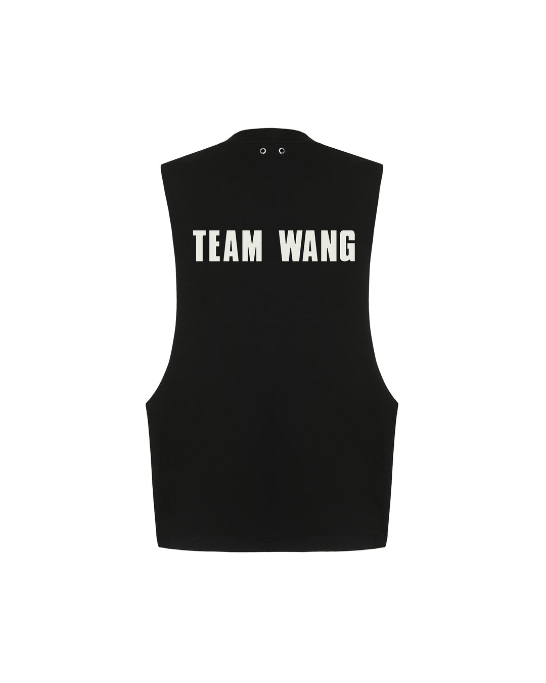 TEAM WANG design Original 1 Jersey Tank Top in black, featuring a structured sleeveless silhouette, crew neckline, and small TEAM WANG logo print at the chest - view 2