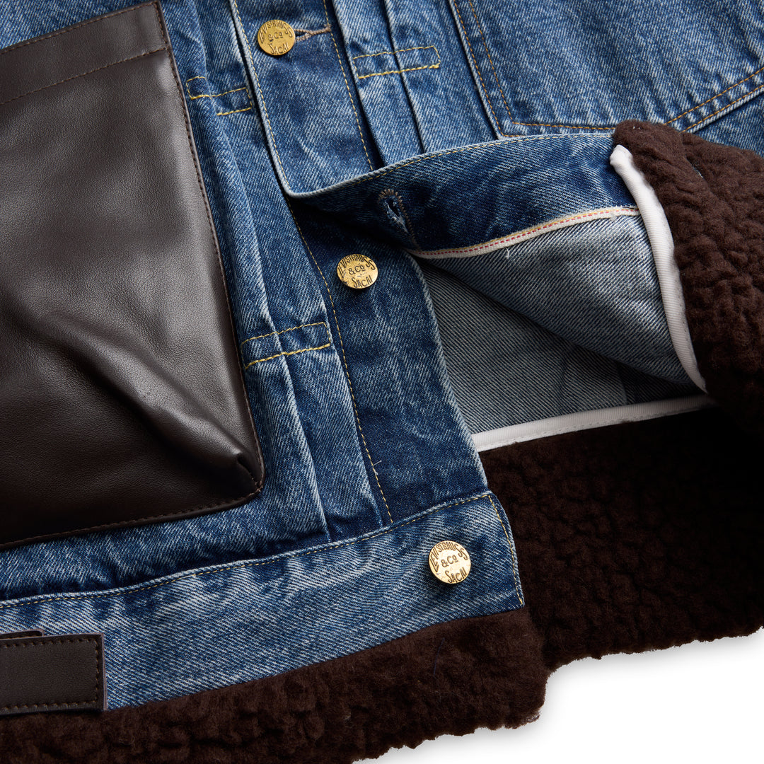 sacai Holiday Capsule Sherpa Trimmed Denim Jacket - view 5