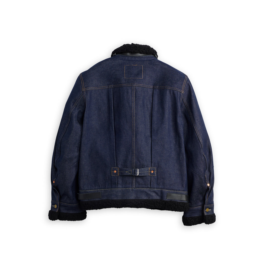 sacai Holiday Capsule Sherpa Trimmed Denim Jacket - view 2