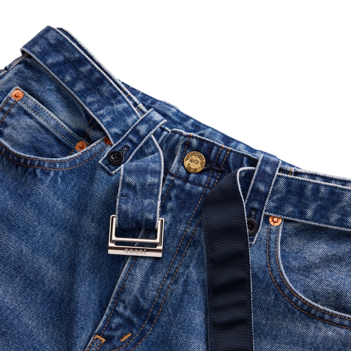 sacai Holiday Capsule Wide Leg Belted Jeans - view 4
