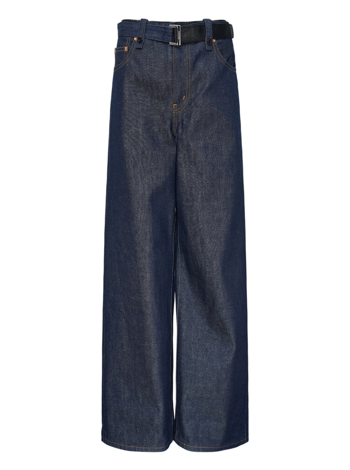sacai Holiday Capsule Wide Leg Belted Jeans