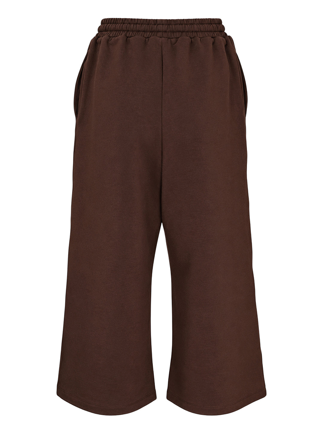 Melitta Baumeister brown cropped wide-leg lounge pants with black logo drawstring and elasticated waistband - view 2