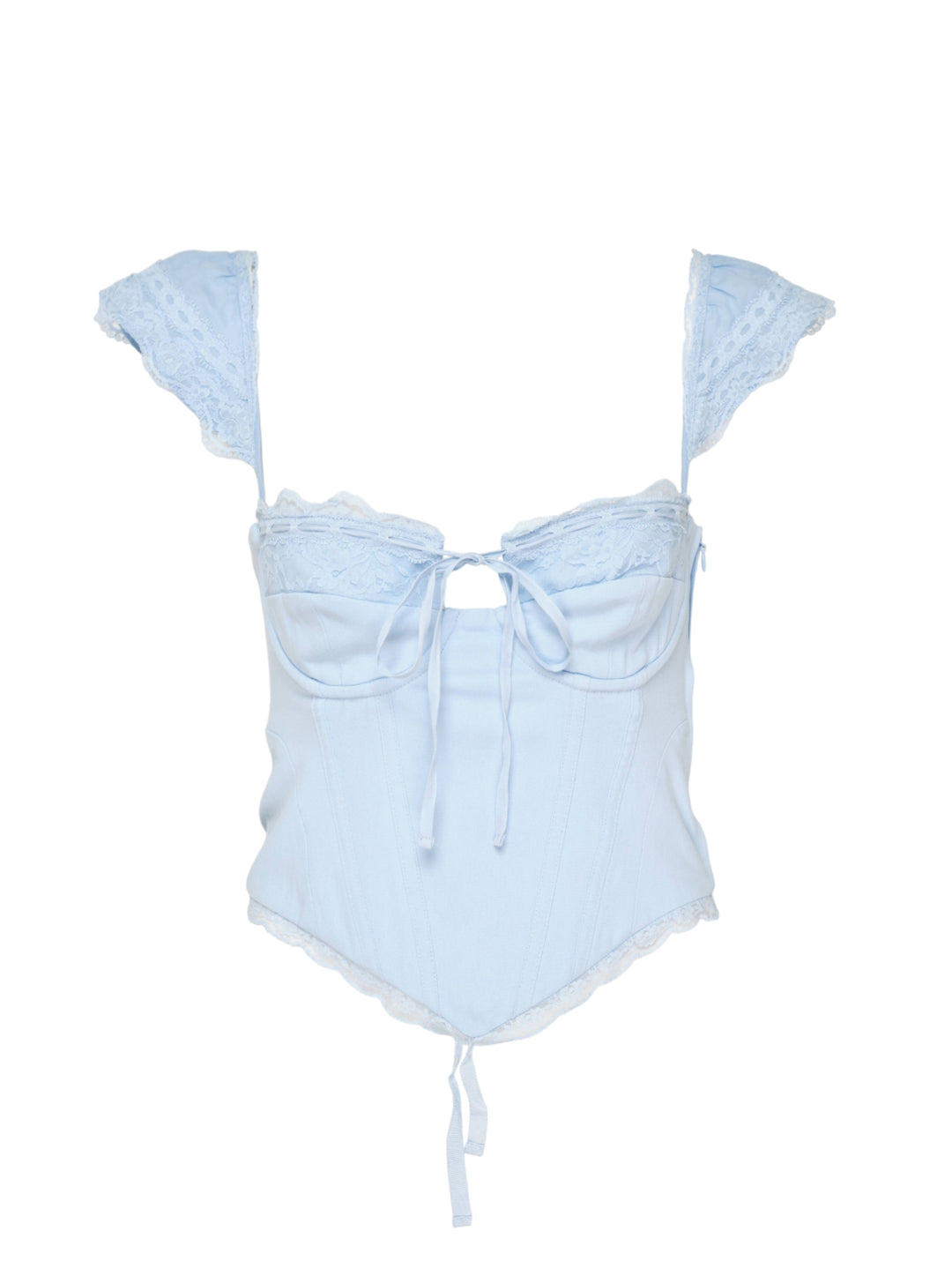 GLOWNY Powder Lace Corset Top