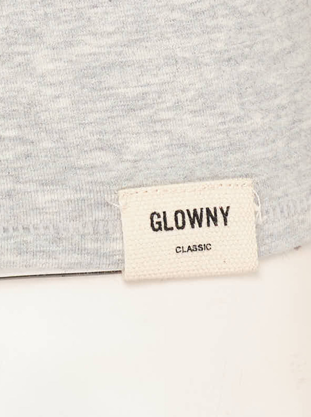Glowny Slim Short Sleeve Tee in light grey marl, featuring a crew neckline, cap sleeves, and a fitted silhouette with a woven brand label at the hem - view 4