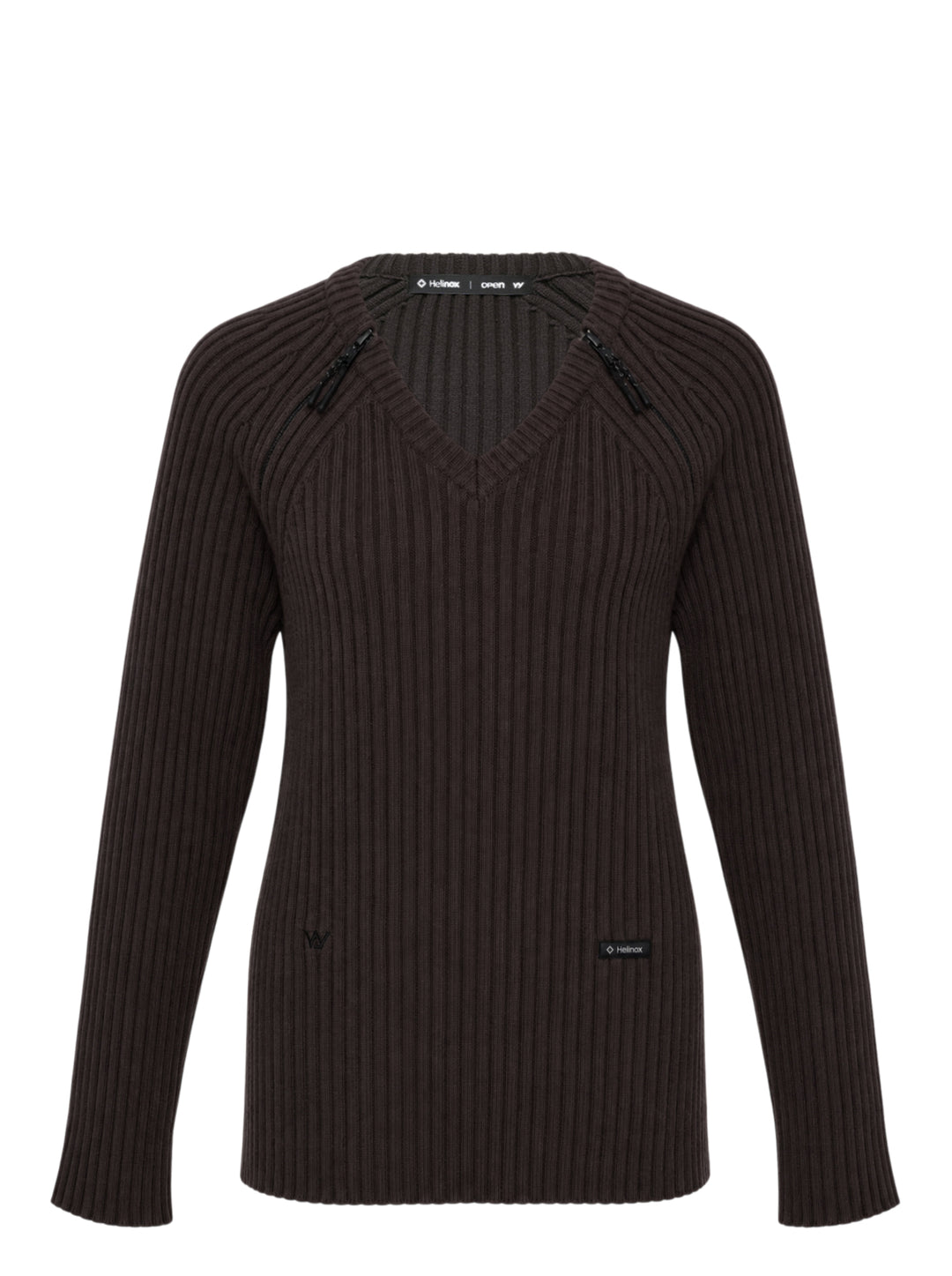 OPEN YY Zip Slit Knit Sweater