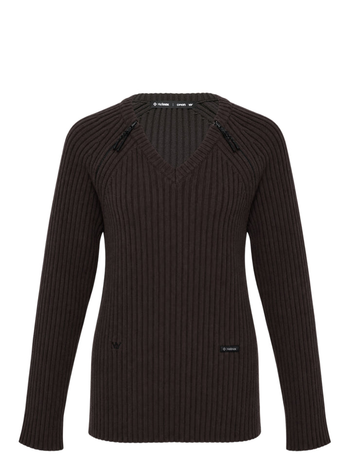 OPEN YY Zip Slit Knit Sweater