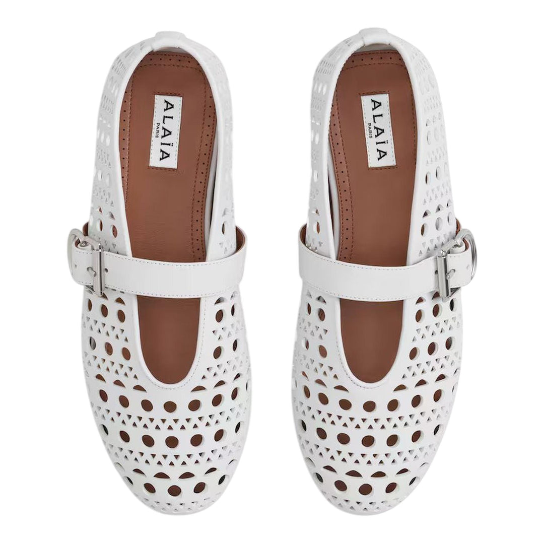 Club21 - ALAIA - Ballerinas Perforated Goatskin - FLAT SHOES - White