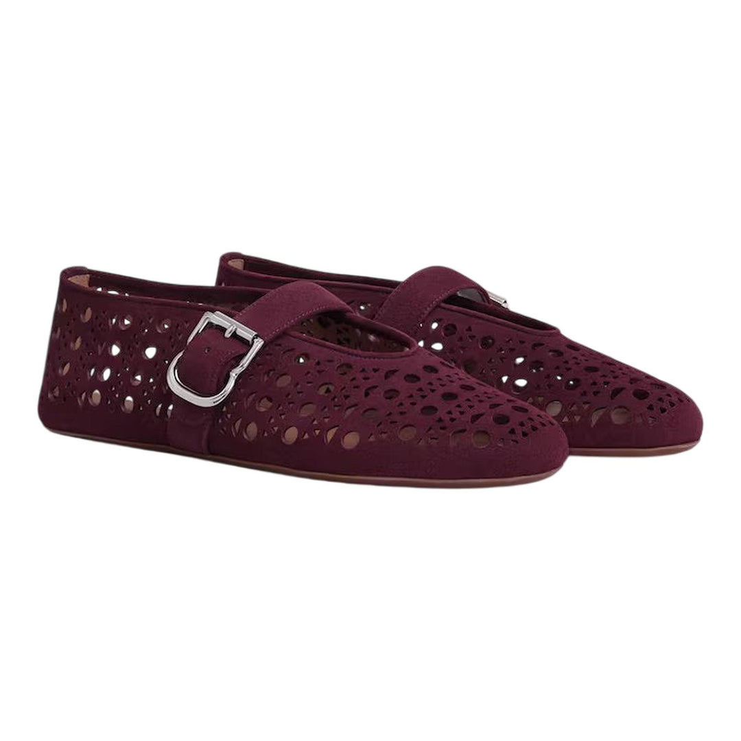 Club21 - ALAIA - Ballerinas Suede Goatskin - FLAT SHOES - Burgundy