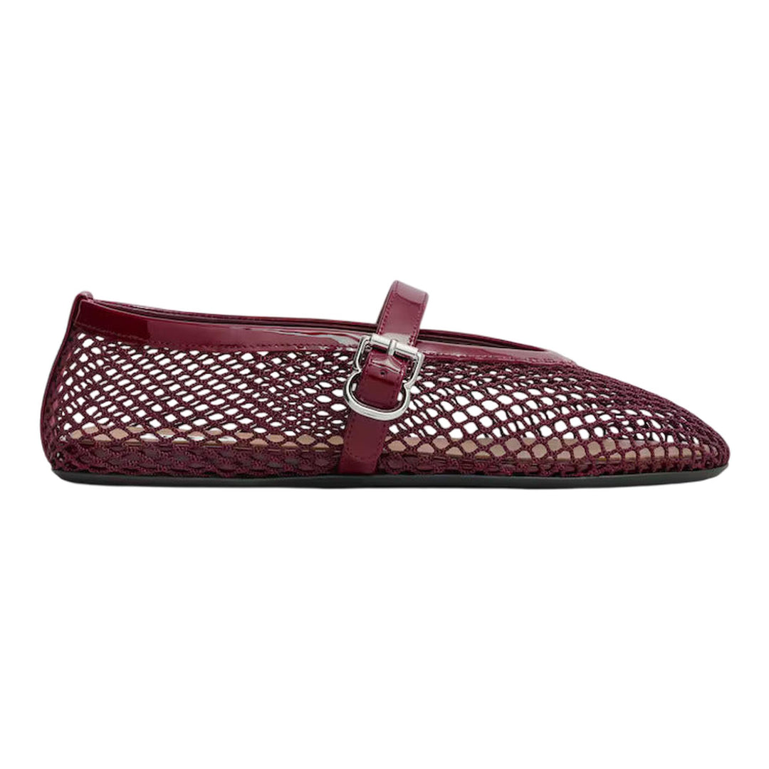 Club21 - ALAIA - Ballet Flats Mesh Patent Leather - FLAT SHOES - Burgundy