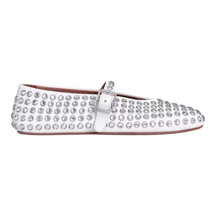 Club21 - ALAIA - Ballet Flats Strass Nappa Lambskin - FLAT SHOES - White