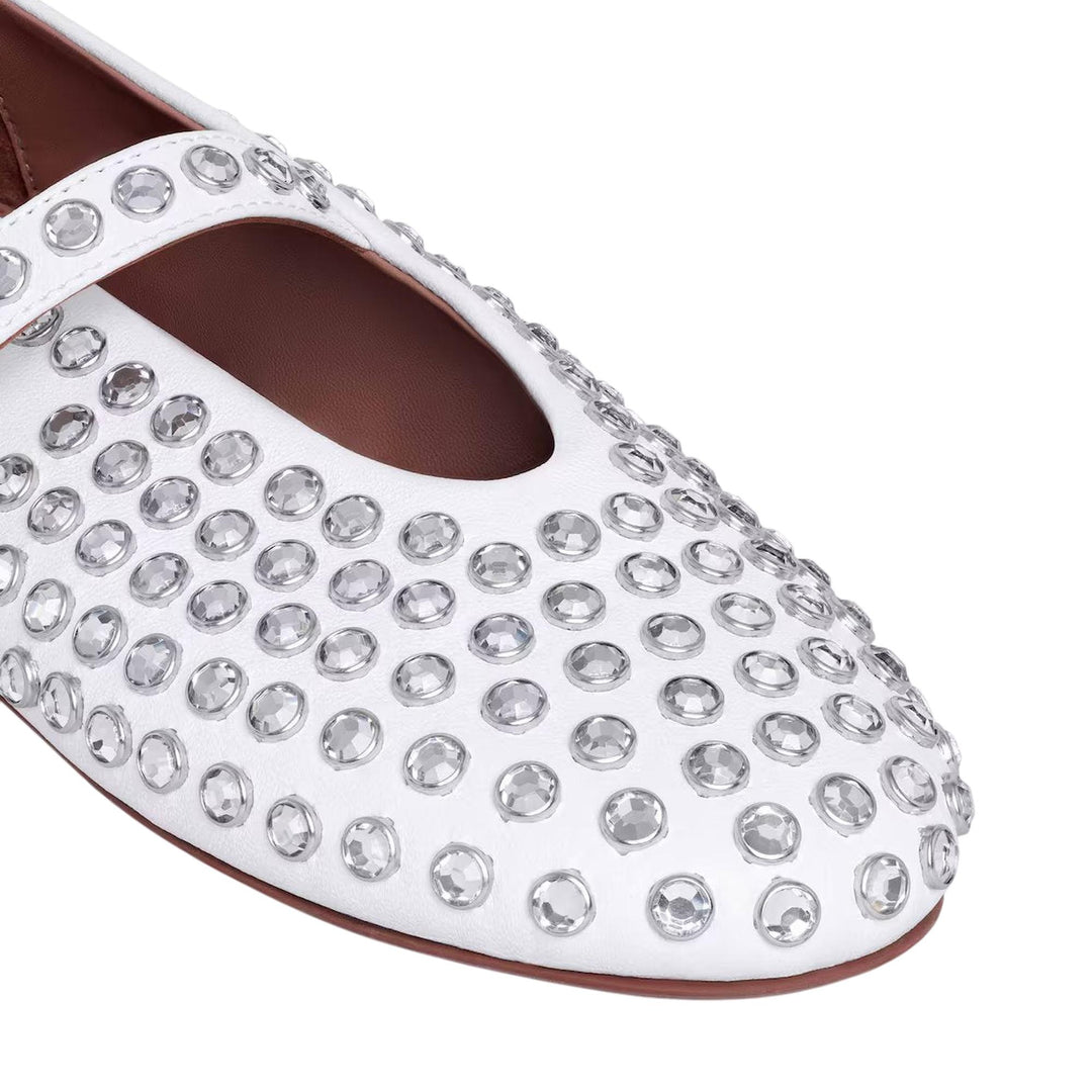 Club21 - ALAIA - Ballet Flats Strass Nappa Lambskin - FLAT SHOES - White