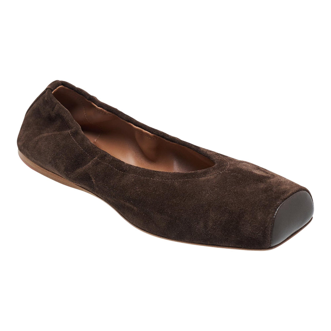 Club21 - ALAIA - Ballet Flats Suede Calfskin Leather - FLAT SHOES - Dark Brown
