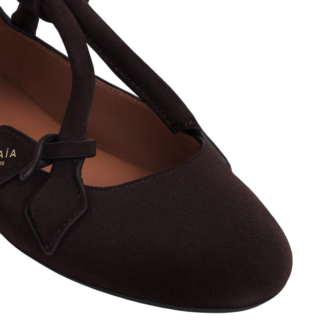 Club21 - ALAIA - Ballet Flats Suede Goatskin - FLAT SHOES - Dark Brown
