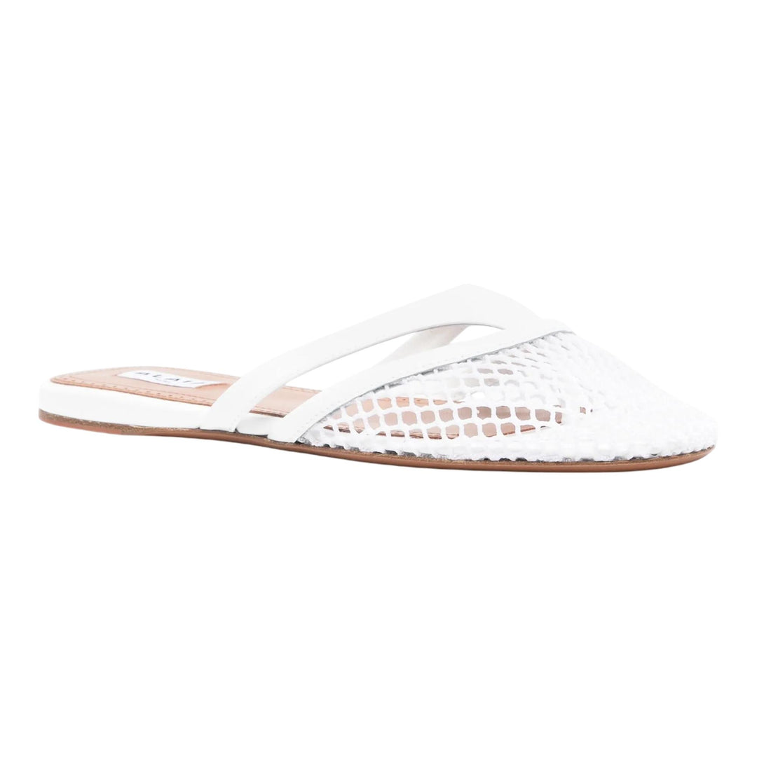 Club21 - ALAIA - Fishnet Mules - FLAT SANDALS - White
