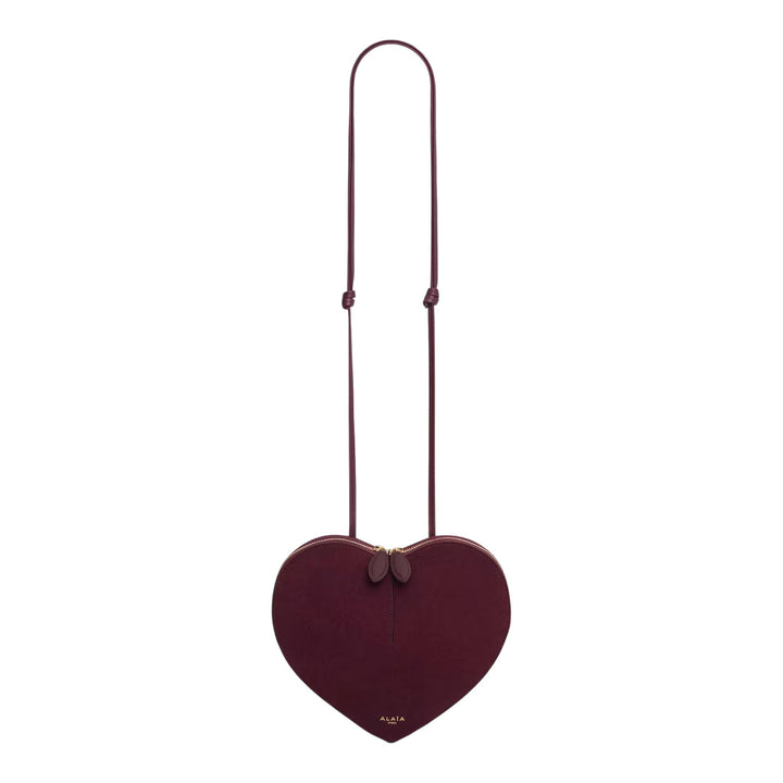 Club21 - ALAIA - Le Coeur Suede Goatskin And Shiny Goatskin Leather - CROSS BODY - Burgundy