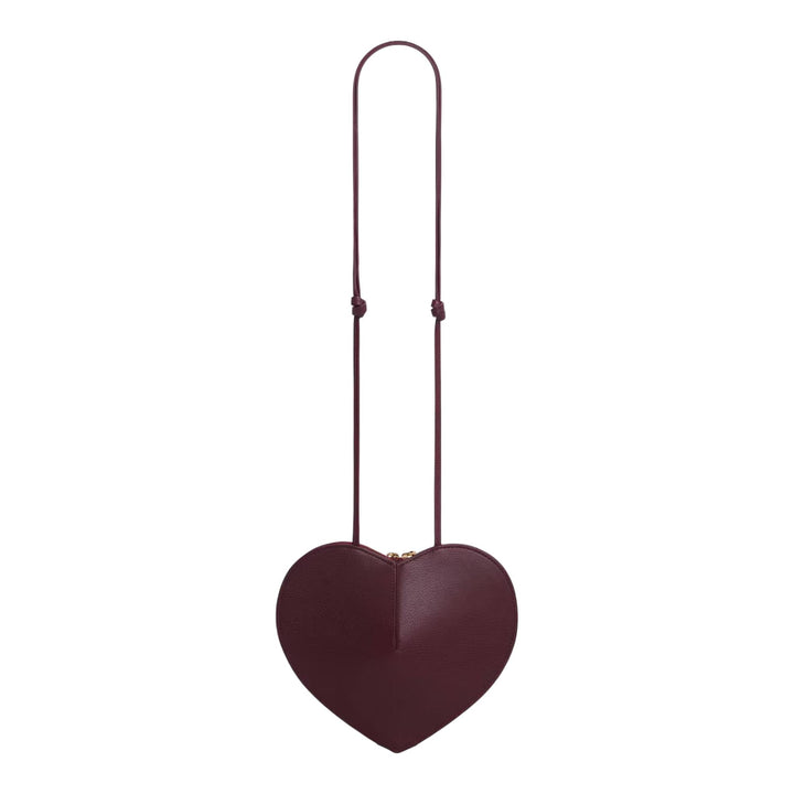 Club21 - ALAIA - Le Coeur Suede Goatskin And Shiny Goatskin Leather - CROSS BODY - Burgundy