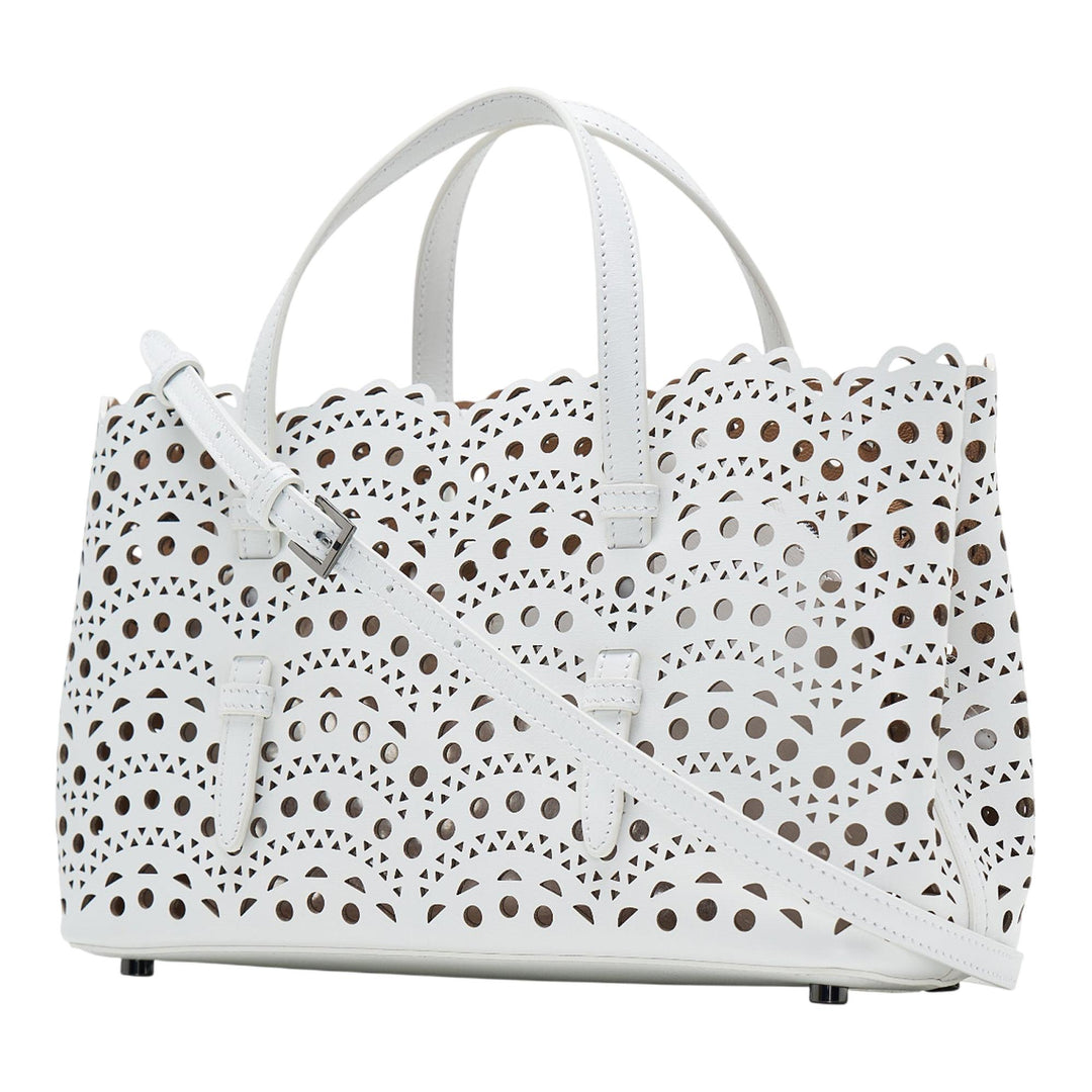 Club21 - ALAIA - Perforated Calfskin Bag - HANDBAGS - White