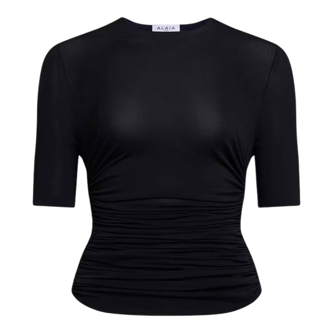 Club21 - ALAIA - Pleats T-Shirt - TEES - Black