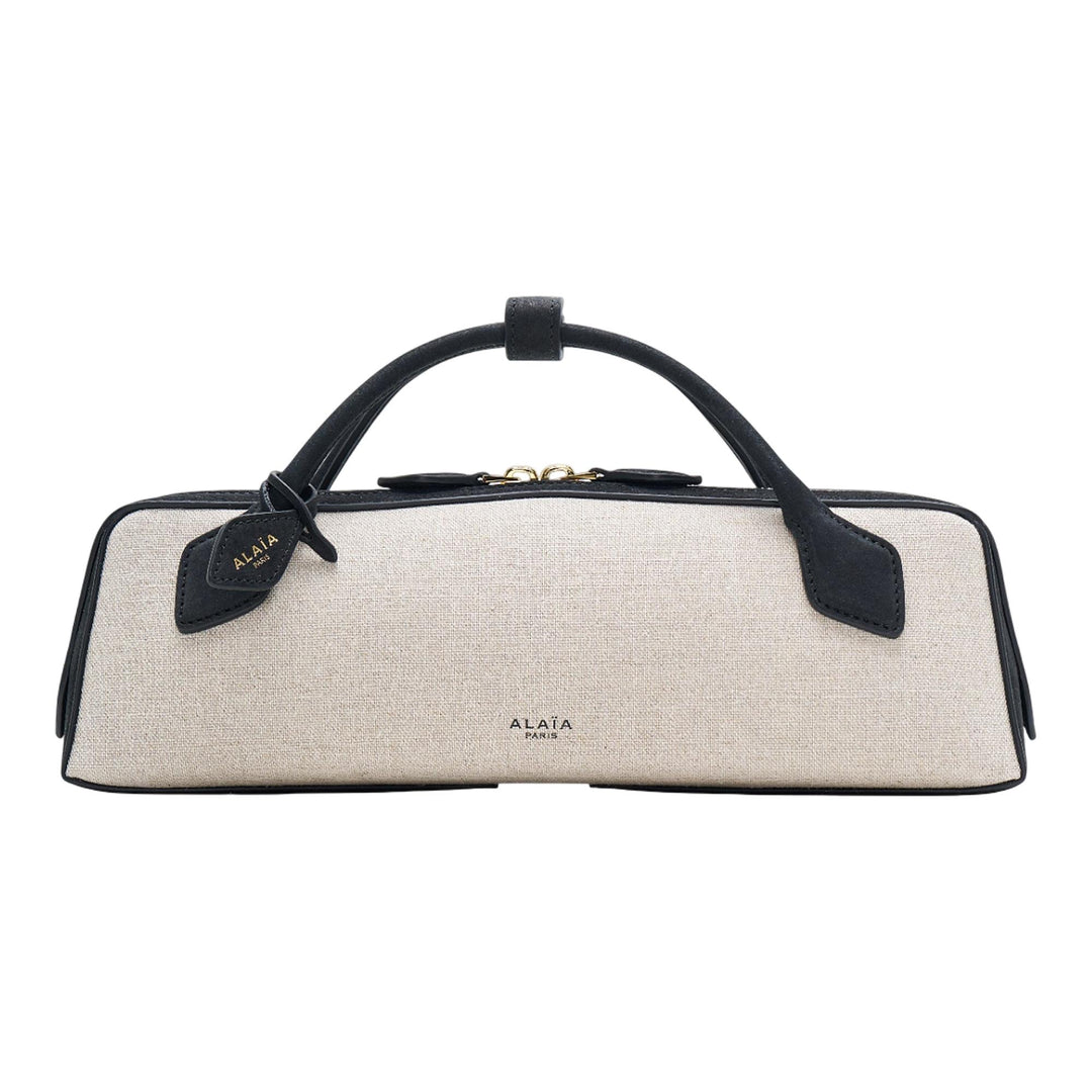 Club21 - ALAIA - Teckel Clutch Linen And Nubuck - CLUTCH BAGS - Black