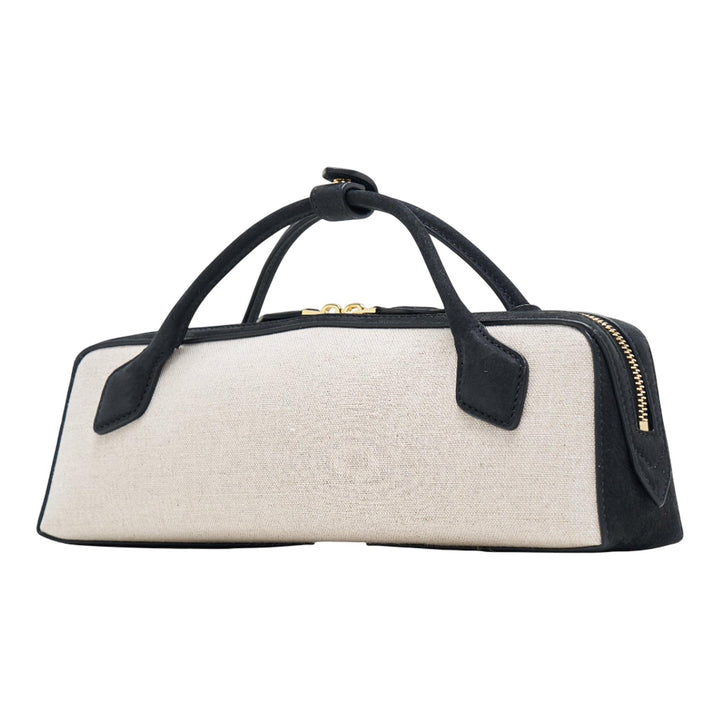 Club21 - ALAIA - Teckel Clutch Linen And Nubuck - CLUTCH BAGS - Black